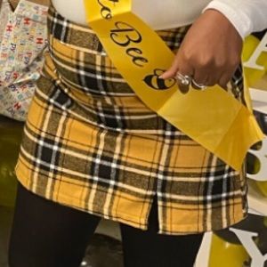 Black yellow and white skirt